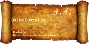 Alexi Attila névjegykártya